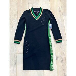 Boston Celtics NBA Long Black Sporty Dress Embossed Stitched Women Sz M